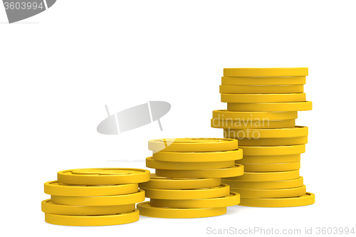 Image of Stack of coin isolated
