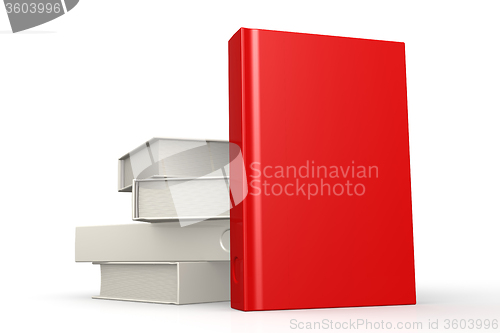 Image of Stack of books red isolated