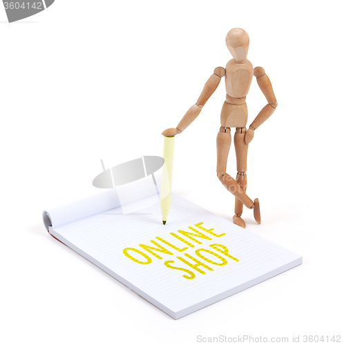 Image of Wooden mannequin writing - Online shop