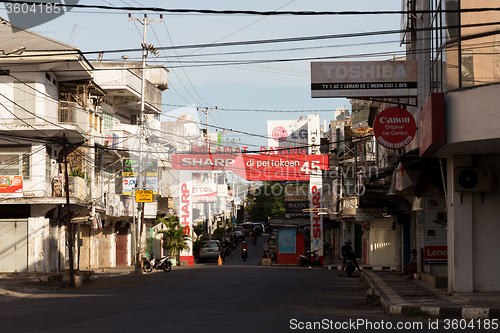 Image of Billboards and communications cables on Manado street