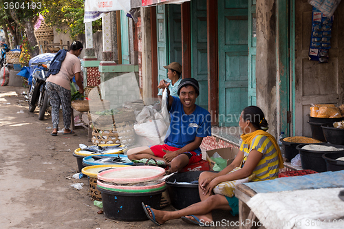 Image of Hindu at the traditional street market, Bali