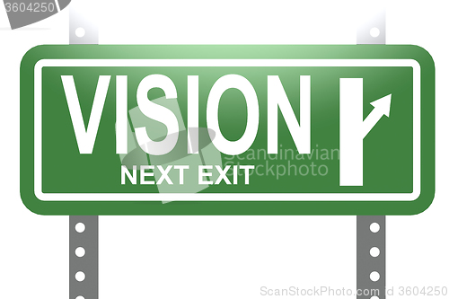 Image of Vision green sign board isolated