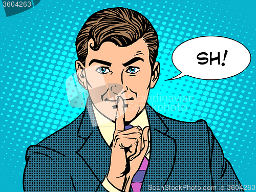 Image of Silence mystery secret business concept