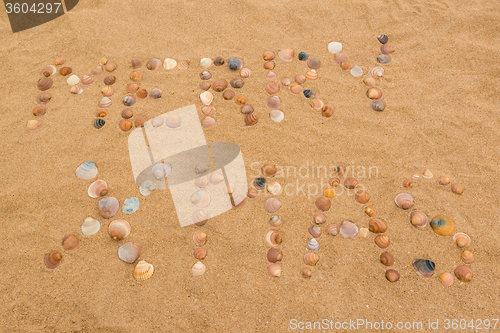 Image of Merry Xmas on the beach