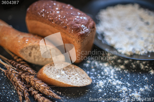 Image of Bread composition with wheats