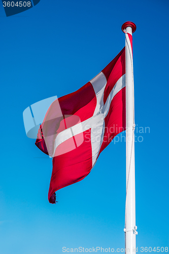 Image of Denmark flag on a pole