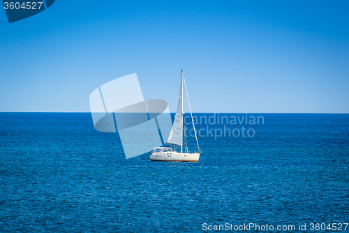 Image of Small sailboat on the ocean