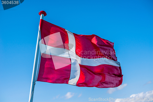 Image of Danish flag in the wind