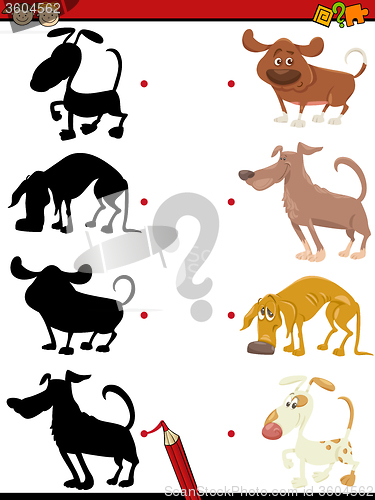 Image of kindergarten shadow task with dogs