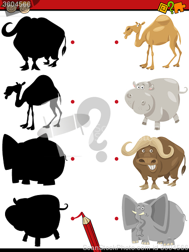 Image of preschool shadow task with animals