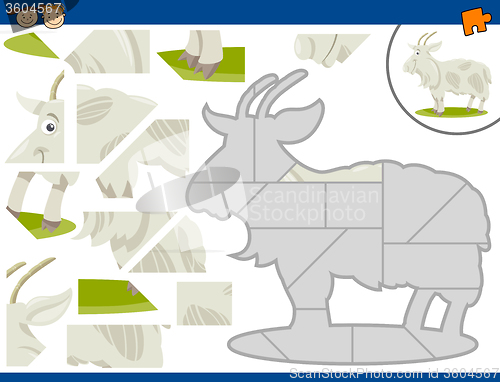 Image of cartoon goat jigsaw puzzle task