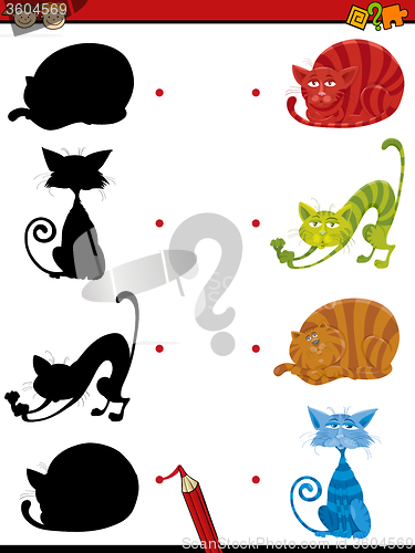 Image of shadow task with cats for children