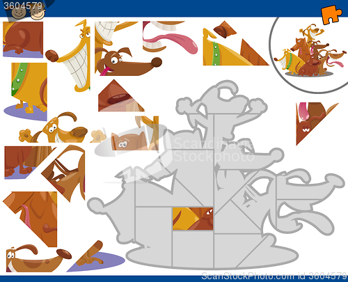 Image of cartoon dogs jigsaw puzzle task