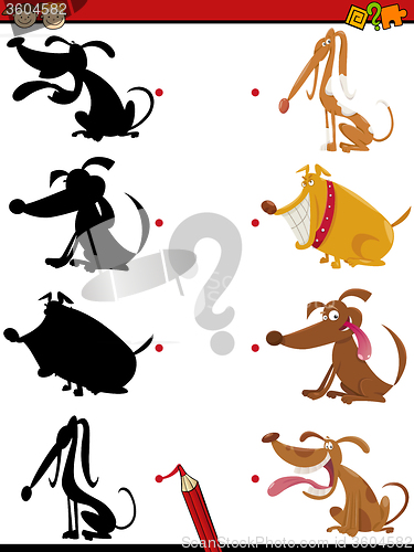Image of shadow task with dogs for kids