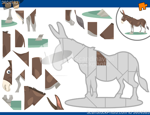 Image of cartoon donkey jigsaw puzzle task