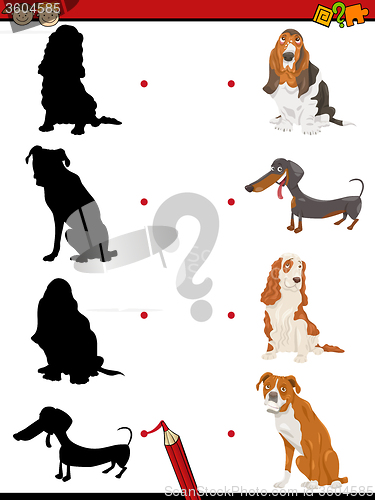 Image of preschool shadow task with dogs