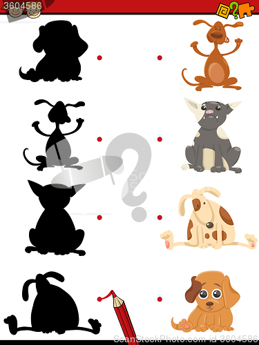 Image of preschool shadow task with dogs