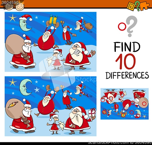 Image of differences task with santa