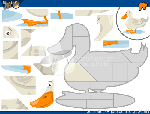Image of cartoon duck jigsaw puzzle task