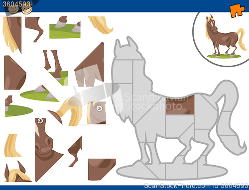 Image of cartoon horse jigsaw puzzle task