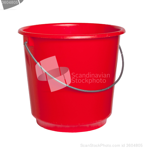 Image of Single red bucket isolated