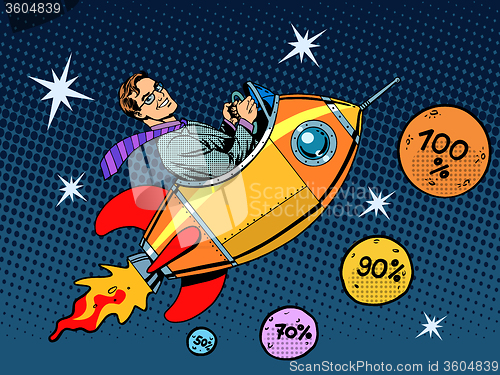 Image of Space closeout business concept growth in sales and interest