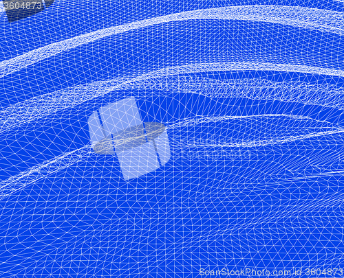 Image of Water Surface. Wavy Grid Vector Background