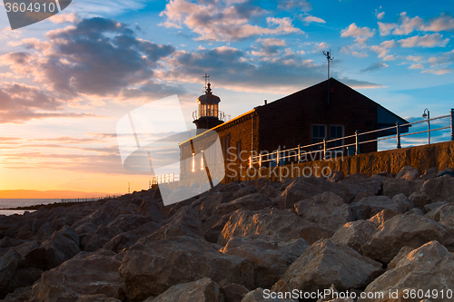 Image of Old lighthouse on the pier in Moracambe