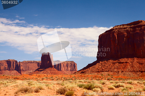 Image of Iconic peaks of rock formations in the Navajo Park of Monument V