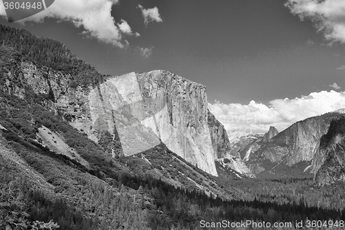 Image of The typical view of the Yosemite Valley 