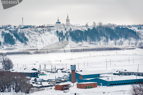 Image of View at Abalak Znamensky monastery and fish plant