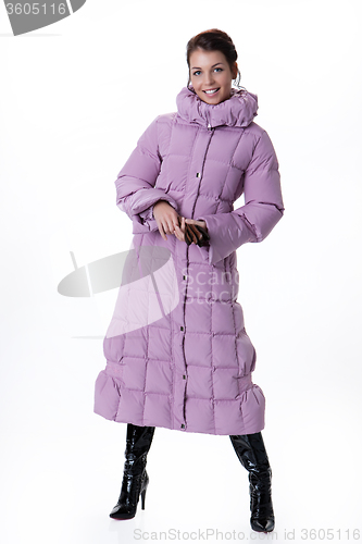 Image of Young Beautiful Woman In Winter Coat