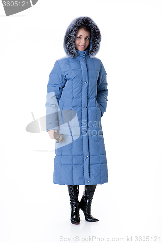 Image of Young Beautiful Woman In Winter Coat