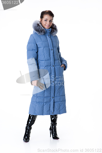 Image of Young Beautiful Woman In Winter Coat