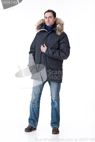 Image of Young Man In Winter CLothing
