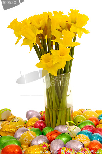Image of Daffodils and easter eggs