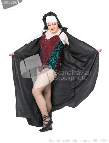 Image of Actor Drag Queen Dressed as Nun