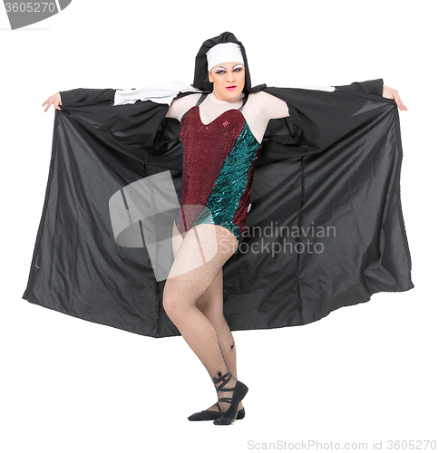 Image of Actor Drag Queen Dressed as Nun