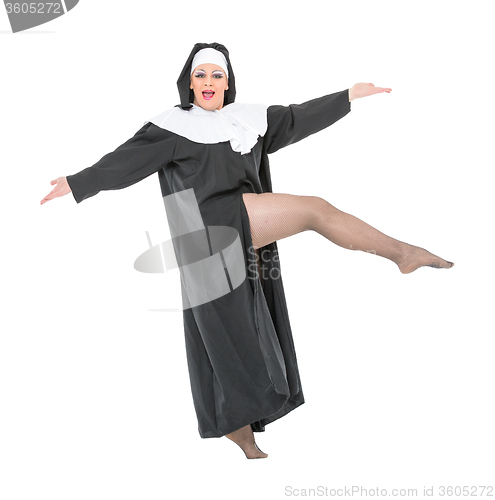 Image of Actor Drag Queen Dressed as Nun