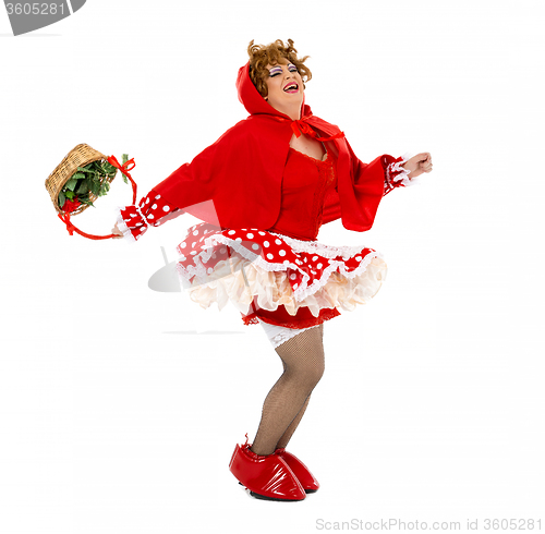 Image of Actor Drag Queen Dressed as Little Red Riding Hood