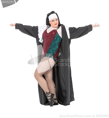 Image of Actor Drag Queen Dressed as Nun