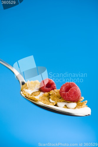 Image of Corn flakes on the spoon