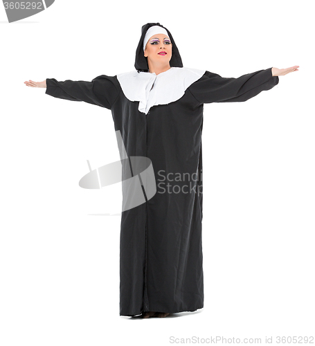 Image of Actor Drag Queen Dressed as Nun