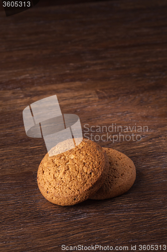 Image of oat cookies on wooden table