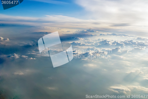 Image of white clouds in blue sky.