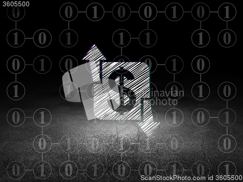 Image of Finance concept: Finance in grunge dark room