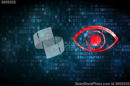 Image of Privacy concept: Eye on digital background