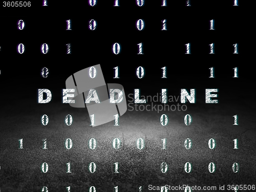 Image of Finance concept: Deadline in grunge dark room