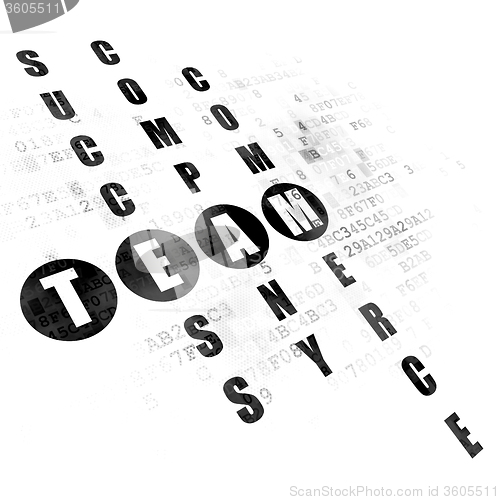 Image of Finance concept: Team in Crossword Puzzle