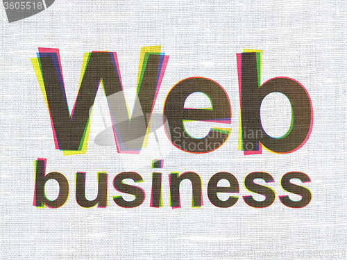 Image of Web development concept: Web Business on fabric texture background